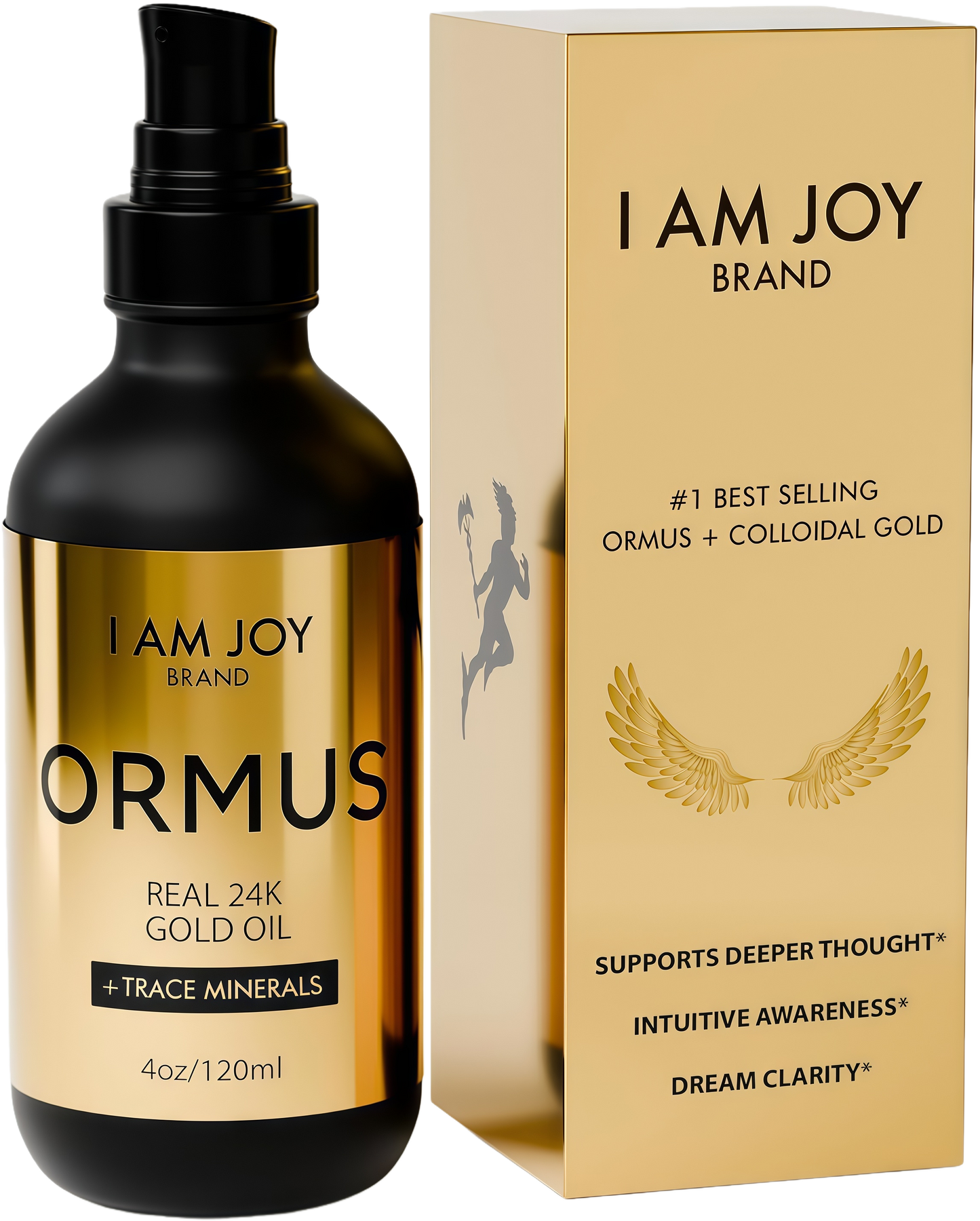 I Am Joy Co. Ormus Gold Oil Monoatomic | Supports Deeper Thought, Intuitive Awareness & Dream Clarity | Rich with Minerals, Platinum, Iridium | Non-Chemical Extraction | 4oz